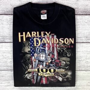 Vintage 2002 Harley Davidson Motorcycles 100th Anniversary T-shirt